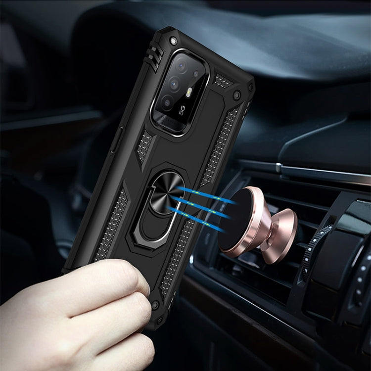 For OPPO Reno5 Z Shockproof TPU + PC Phone Protective Case with 360 Degree Rotating Holder