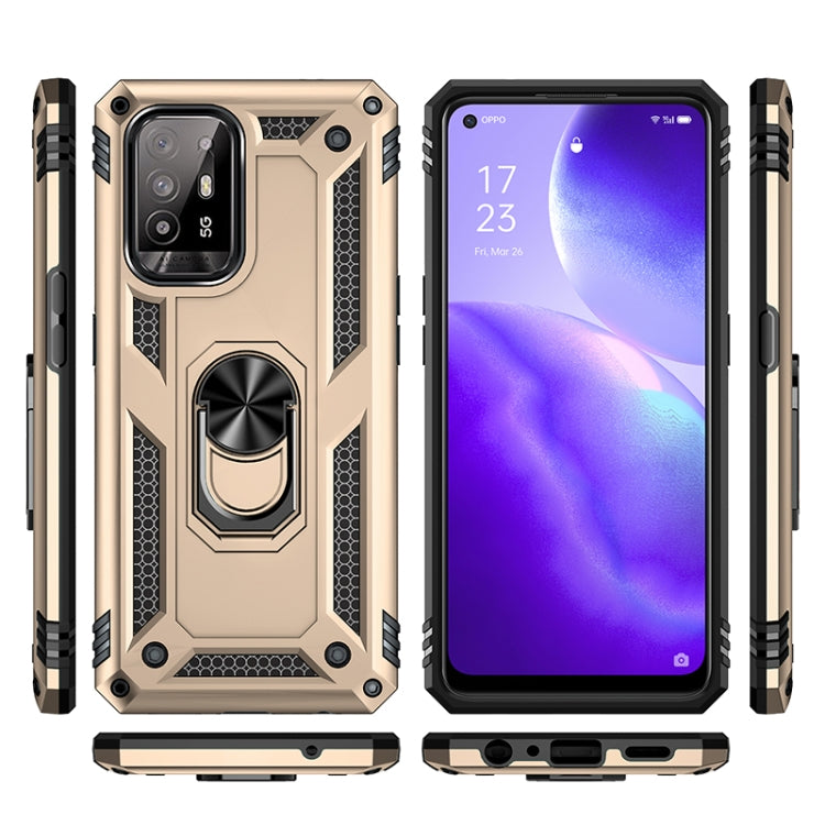 For OPPO Reno5 Z Shockproof TPU + PC Phone Protective Case with 360 Degree Rotating Holder