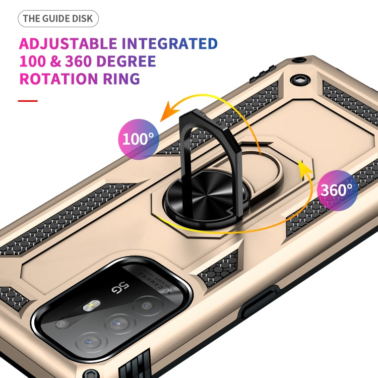 For OPPO Reno5 Z Shockproof TPU + PC Phone Protective Case with 360 Degree Rotating Holder