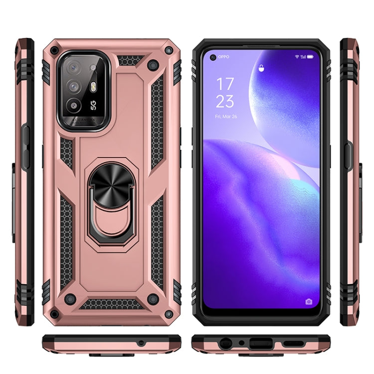For OPPO Reno5 Z Shockproof TPU + PC Phone Protective Case with 360 Degree Rotating Holder