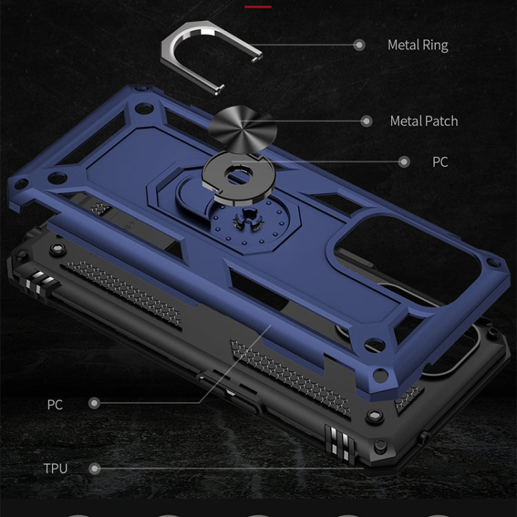 For OPPO Reno5 Z Shockproof TPU + PC Phone Protective Case with 360 Degree Rotating Holder