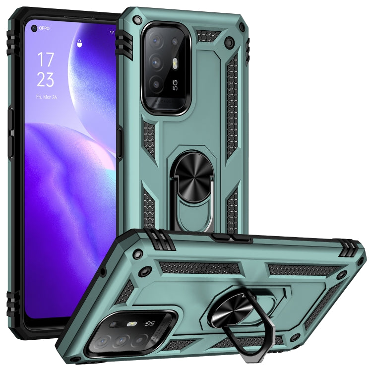For OPPO Reno5 Z Shockproof TPU + PC Phone Protective Case with 360 Degree Rotating Holder