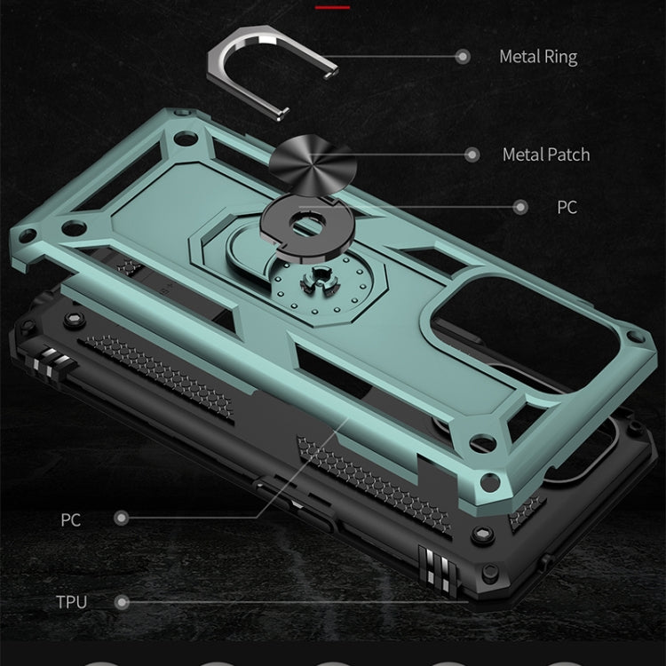 For OPPO Reno5 Z Shockproof TPU + PC Phone Protective Case with 360 Degree Rotating Holder