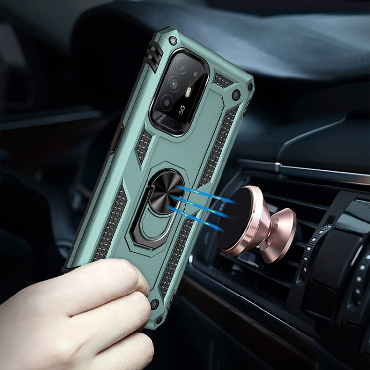 For OPPO Reno5 Z Shockproof TPU + PC Phone Protective Case with 360 Degree Rotating Holder