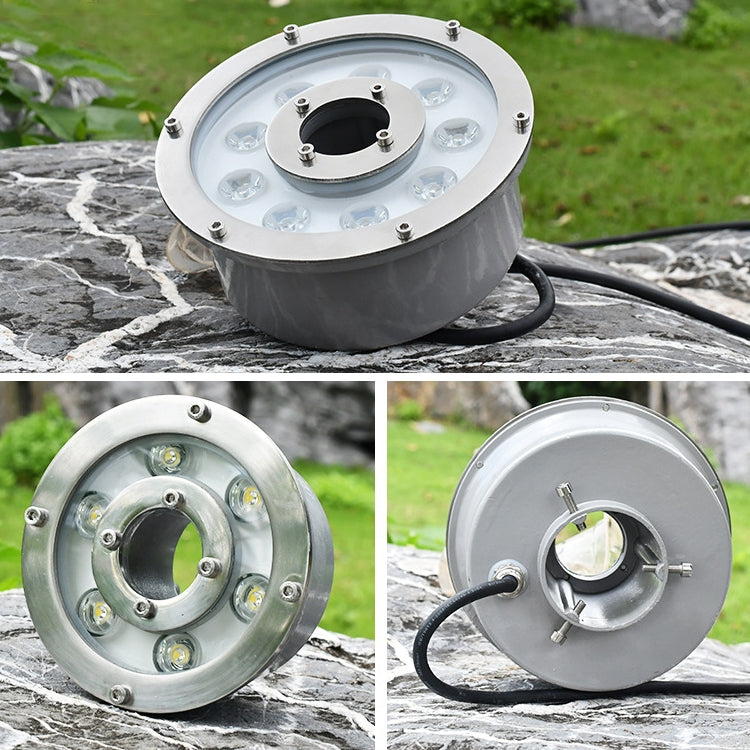 9W Landscape Colorful Color Changing Ring LED Aluminum Alloy Underwater Fountain Light(Colorful)