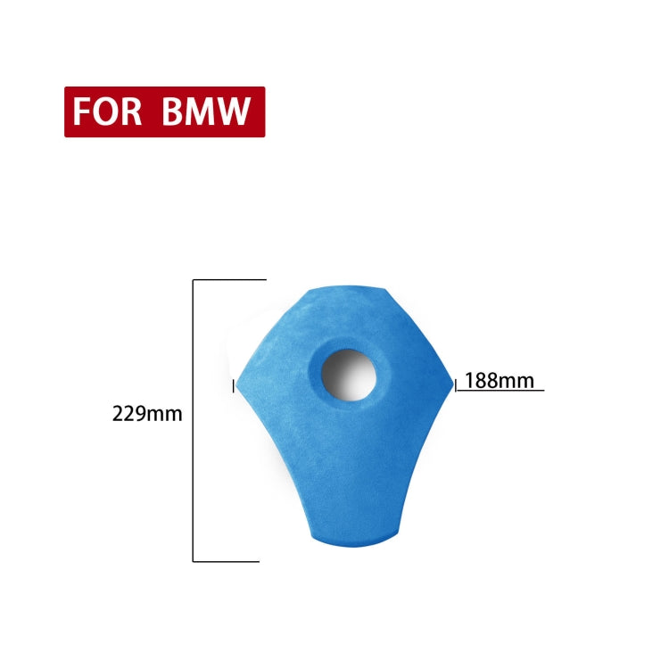 Car Suede Wrap Steering Wheel Decorative Cover for BMW E60 5 Series 2003-2012 Low-level Configuration Version, Left and Right Drive Universal