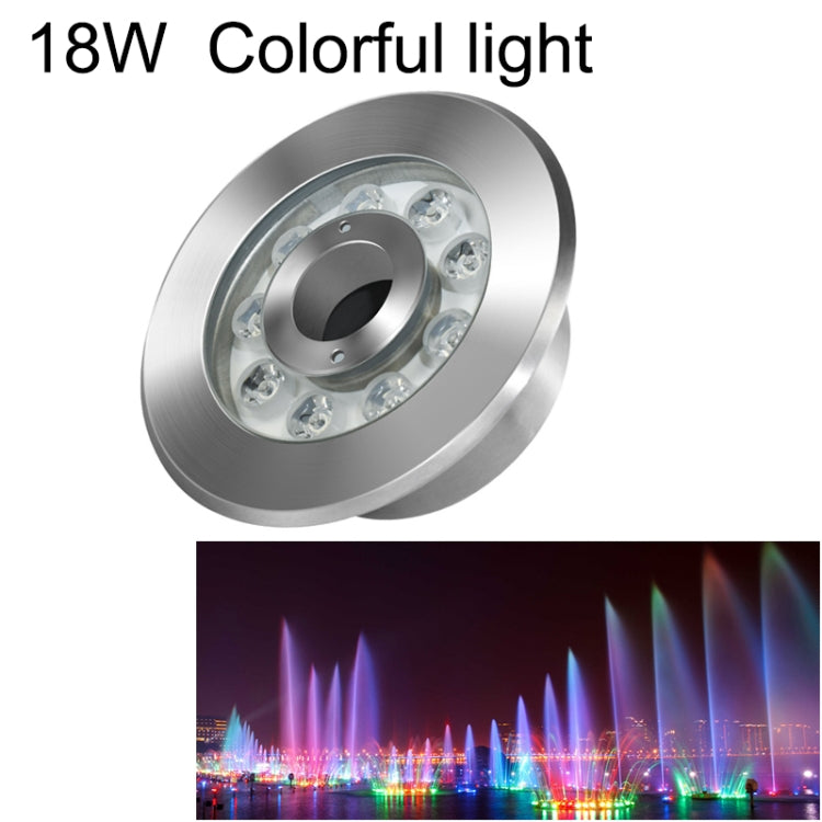 18W Landscape Colorful Color Changing Ring LED Stainless Steel Underwater Fountain Light(Colorful)