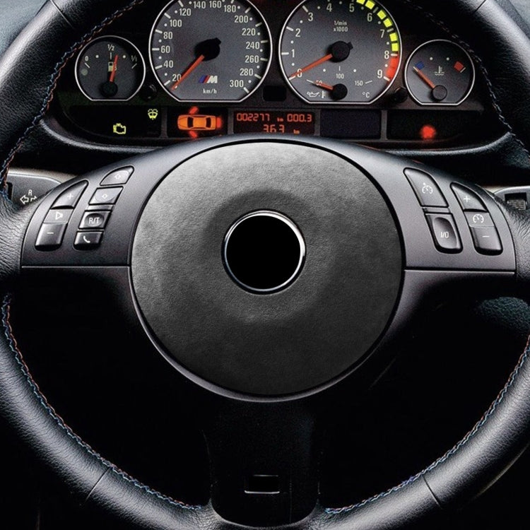 Car Suede Wrap Steering Wheel Decorative Cover for BMW M3 E46 2003-2012 / 3 Series, Left and Right Drive Universal