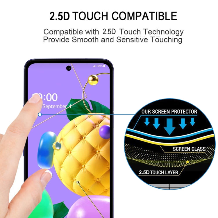 25 PCS Full Glue Cover Screen Protector Tempered Glass Film For LG K53