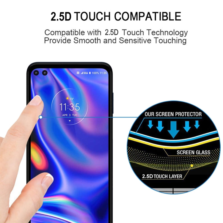 25 PCS Full Glue Cover Screen Protector Tempered Glass Film For Motorola One 5G UW