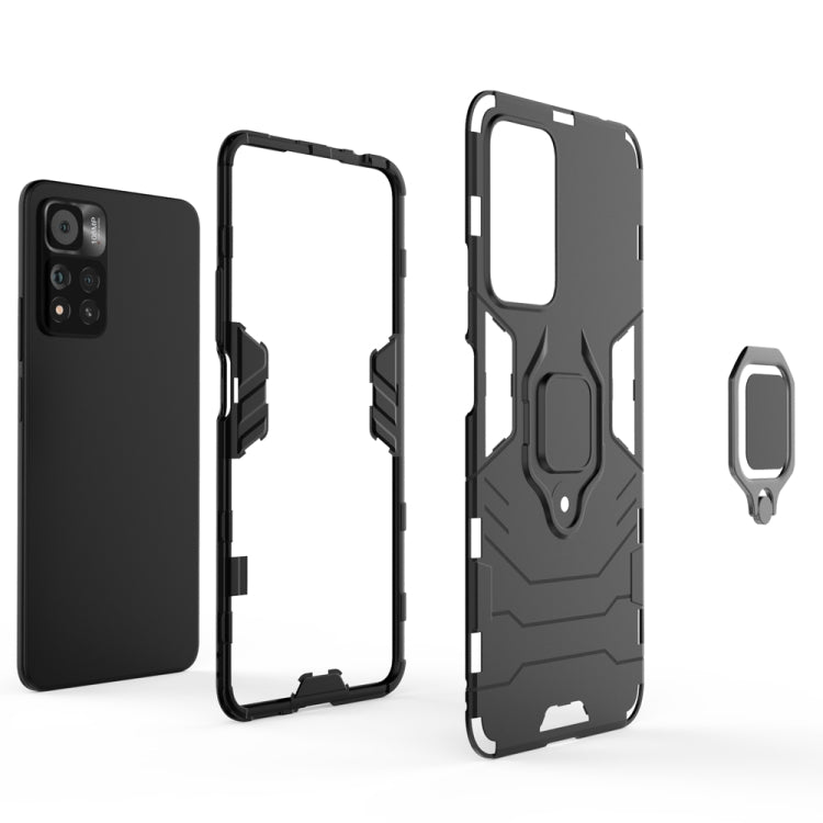For Xiaomi Redmi Note 11 Pro / Note 11 Pro+ PC + TPU Shockproof Protective Phone Case with Magnetic Ring Holder