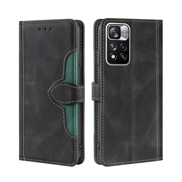 For Xiaomi Redmi Note 11 Pro Skin Feel Straw Hat Magnetic Buckle Horizontal Flip Leather Phone Case with Holder & Card Slots & Wallet