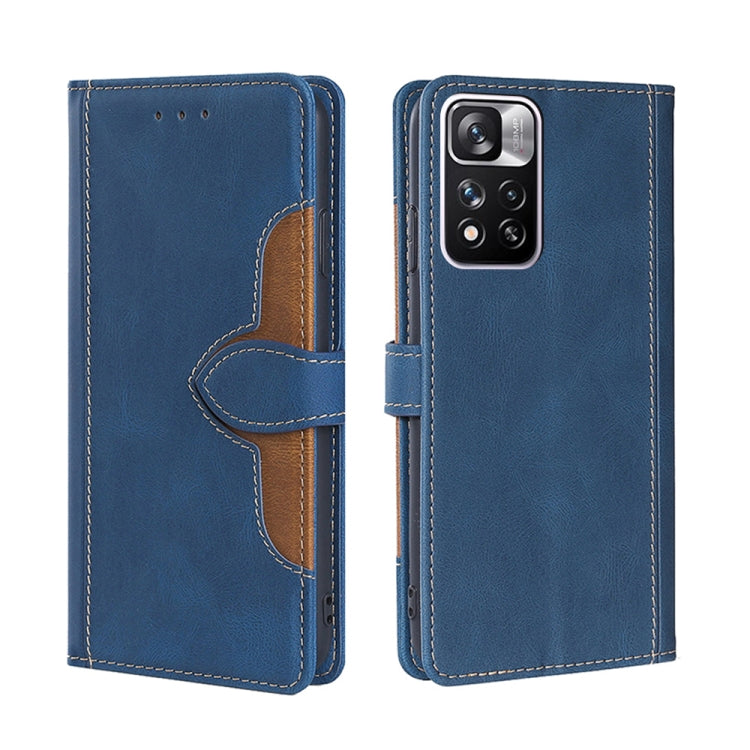 For Xiaomi Redmi Note 11 Pro Skin Feel Straw Hat Magnetic Buckle Horizontal Flip Leather Phone Case with Holder & Card Slots & Wallet