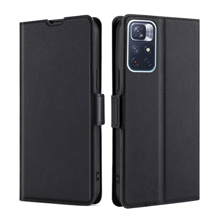 For Xiaomi Redmi Note 11 Ultra-thin Voltage Side Buckle Horizontal Flip Leather Phone Case with Holder & Card Slot