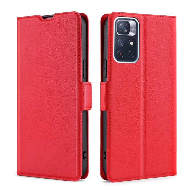 For Xiaomi Redmi Note 11 Ultra-thin Voltage Side Buckle Horizontal Flip Leather Phone Case with Holder & Card Slot