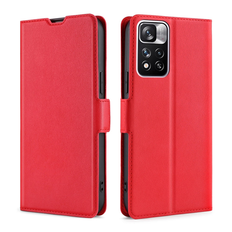 For Xiaomi Redmi Note 11 Pro China Ultra-thin Voltage Side Buckle Horizontal Flip Leather Phone Case with Holder & Card Slot