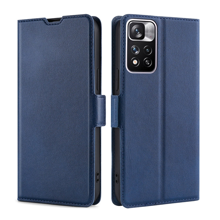 For Xiaomi Redmi Note 11 Pro China Ultra-thin Voltage Side Buckle Horizontal Flip Leather Phone Case with Holder & Card Slot