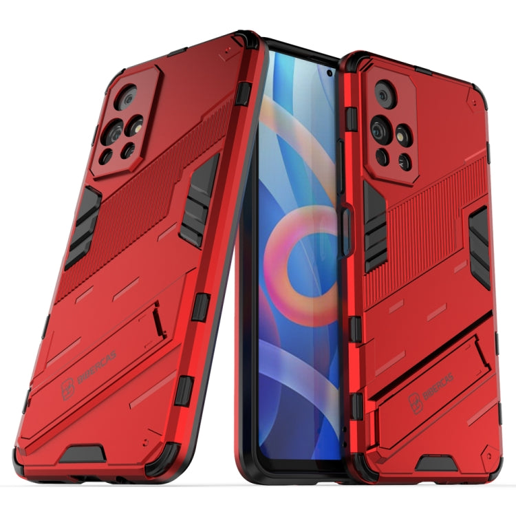 For Xiaomi Redmi Note 11 China Punk Armor 2 in 1 PC + TPU Shockproof Phone Case with Invisible Holder