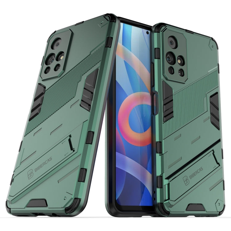 For Xiaomi Redmi Note 11 China Punk Armor 2 in 1 PC + TPU Shockproof Phone Case with Invisible Holder