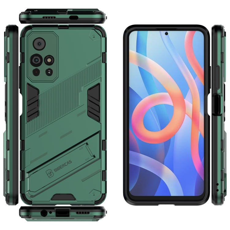 For Xiaomi Redmi Note 11 China Punk Armor 2 in 1 PC + TPU Shockproof Phone Case with Invisible Holder