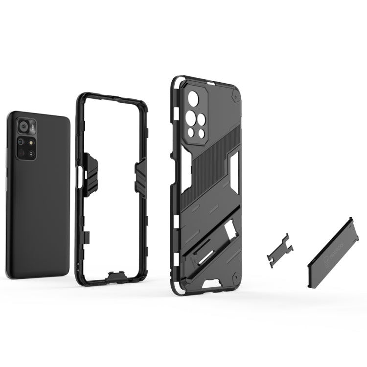 For Xiaomi Redmi Note 11 China Punk Armor 2 in 1 PC + TPU Shockproof Phone Case with Invisible Holder