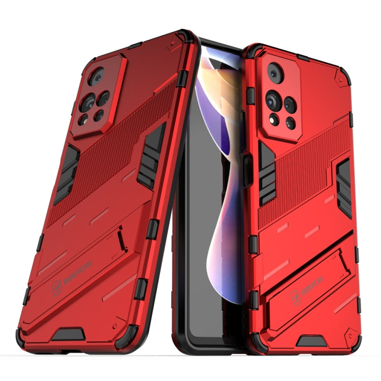 For Xiaomi Redmi Note 11 Pro / Note 11 Pro+ Punk Armor 2 in 1 PC + TPU Shockproof Phone Case with Invisible Holder