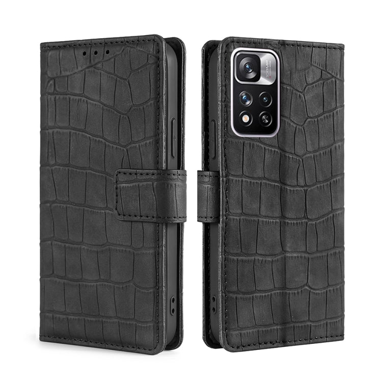 For Xiaomi Redmi Note 11 Pro Skin Feel Crocodile Texture Magnetic Clasp Horizontal Flip Leather Phone Case with Holder & Card Slots & Wallet