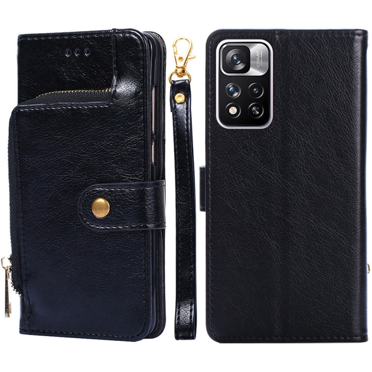 For Xiaomi Redmi Note 11 Pro Zipper Bag Horizontal Flip Leather Phone Case with Holder & Card Slots & Lanyard