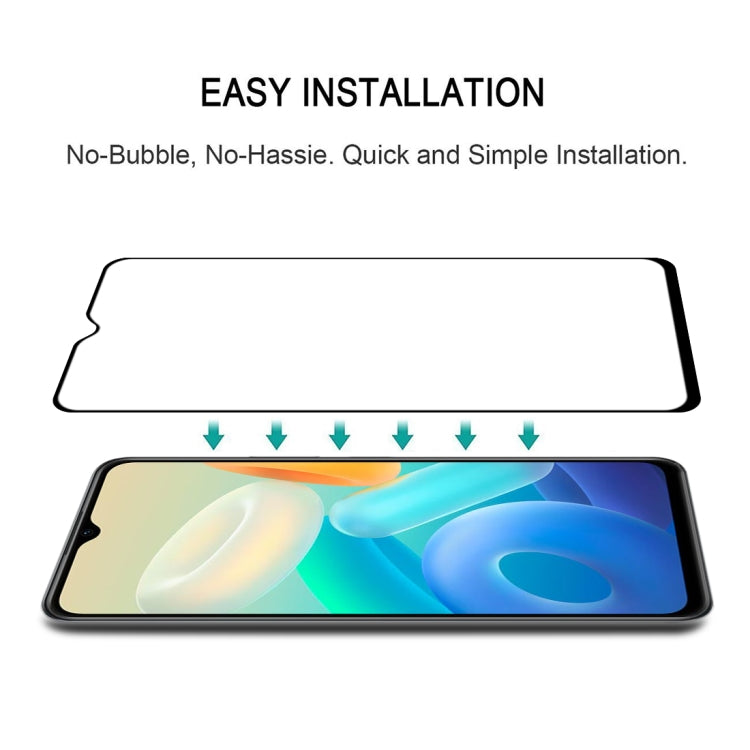 25 PCS Full Glue Cover Screen Protector Tempered Glass Film For vivo Y76s