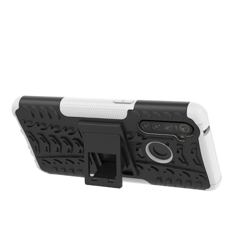 For OPPO Realme 5 Pro Tire Texture Shockproof TPU+PC Protective Case with Holder