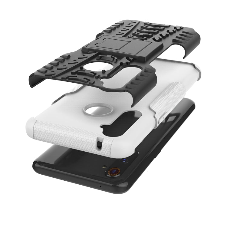 For OPPO Realme 5 Pro Tire Texture Shockproof TPU+PC Protective Case with Holder