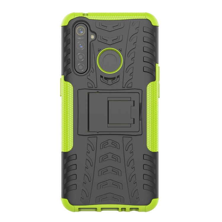For OPPO Realme 5 Pro Tire Texture Shockproof TPU+PC Protective Case with Holder