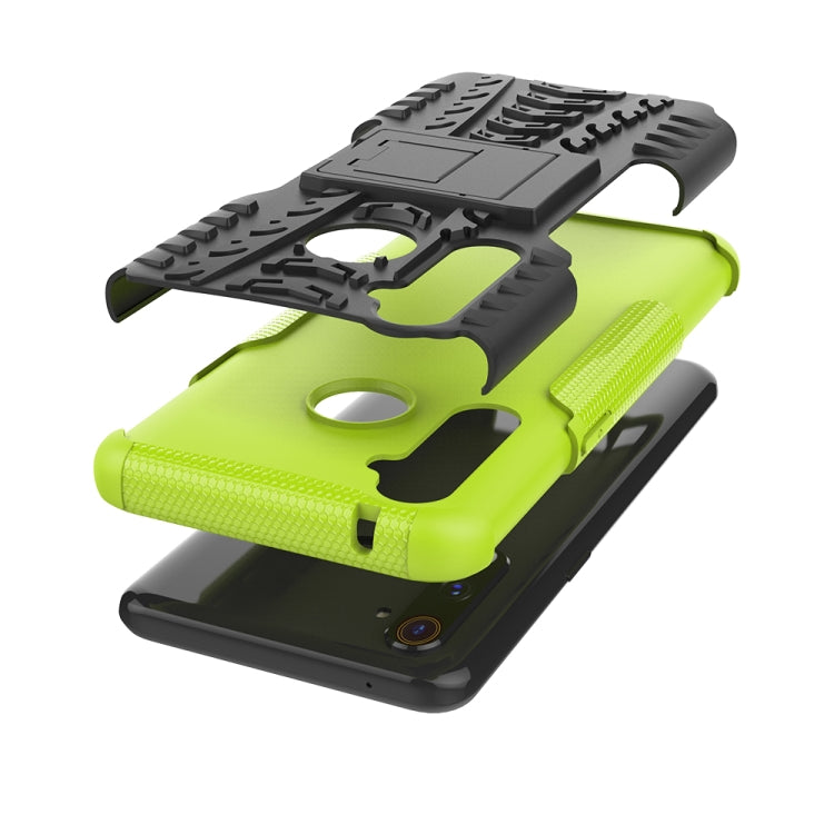 For OPPO Realme 5 Pro Tire Texture Shockproof TPU+PC Protective Case with Holder