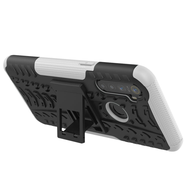 For OPPO Realme 5 Tire Texture Shockproof TPU+PC Protective Case with Holder