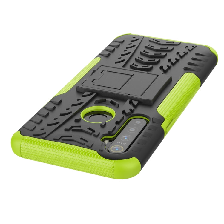 For OPPO Realme 5 Tire Texture Shockproof TPU+PC Protective Case with Holder