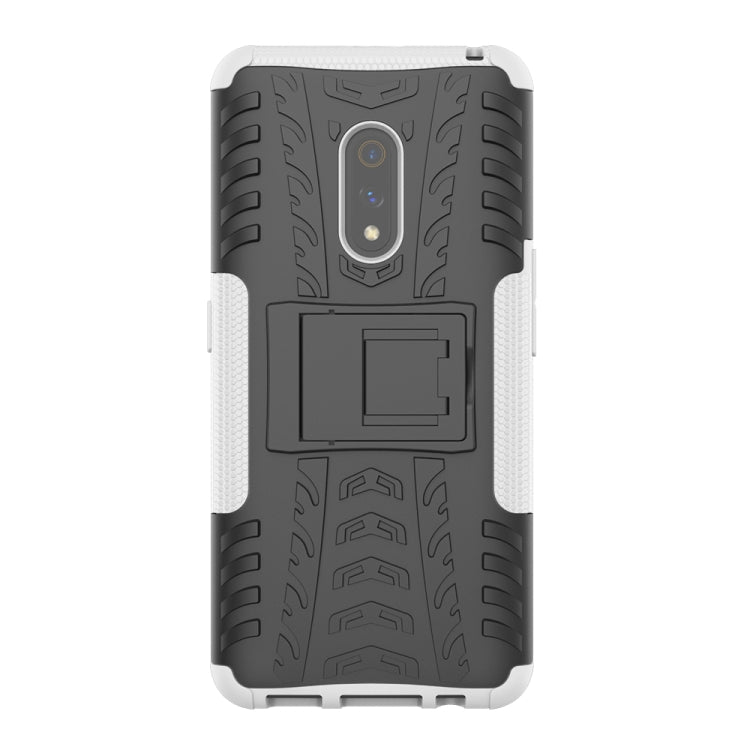 For OPPO Realme X Tire Texture Shockproof TPU+PC Protective Case with Holder
