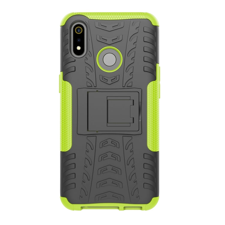 For OPPO Realme 3 Tire Texture Shockproof TPU+PC Protective Case with Holder