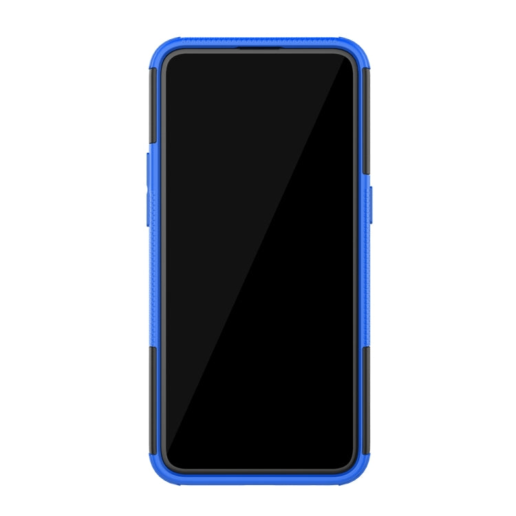 For OPPO Realme C2 Tire Texture Shockproof TPU+PC Protective Case with Holder