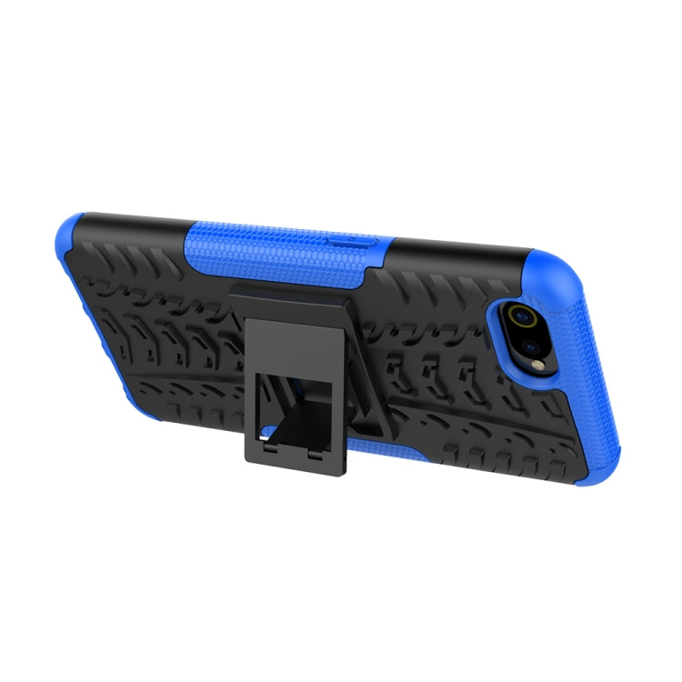 For OPPO Realme C2 Tire Texture Shockproof TPU+PC Protective Case with Holder