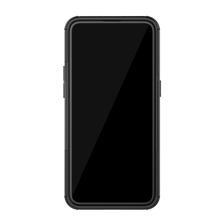 For OPPO Realme C2 Tire Texture Shockproof TPU+PC Protective Case with Holder