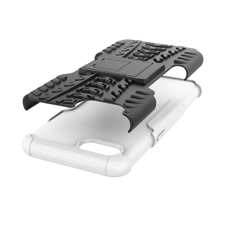 For OPPO Realme C2 Tire Texture Shockproof TPU+PC Protective Case with Holder