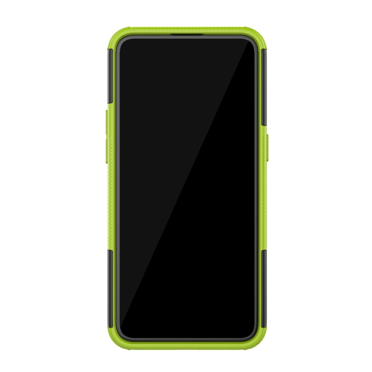 For OPPO Realme C2 Tire Texture Shockproof TPU+PC Protective Case with Holder