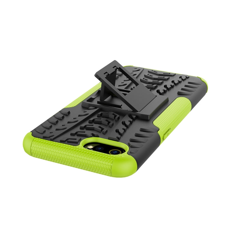 For OPPO Realme C2 Tire Texture Shockproof TPU+PC Protective Case with Holder