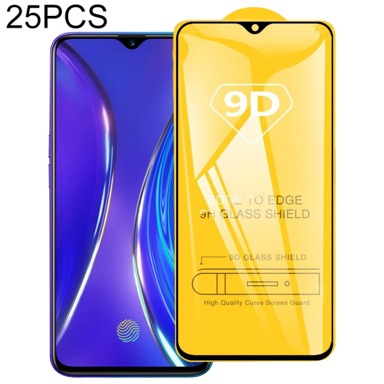 25 PCS 9D Full Glue Screen Tempered Glass Film For OPPO Realme X2