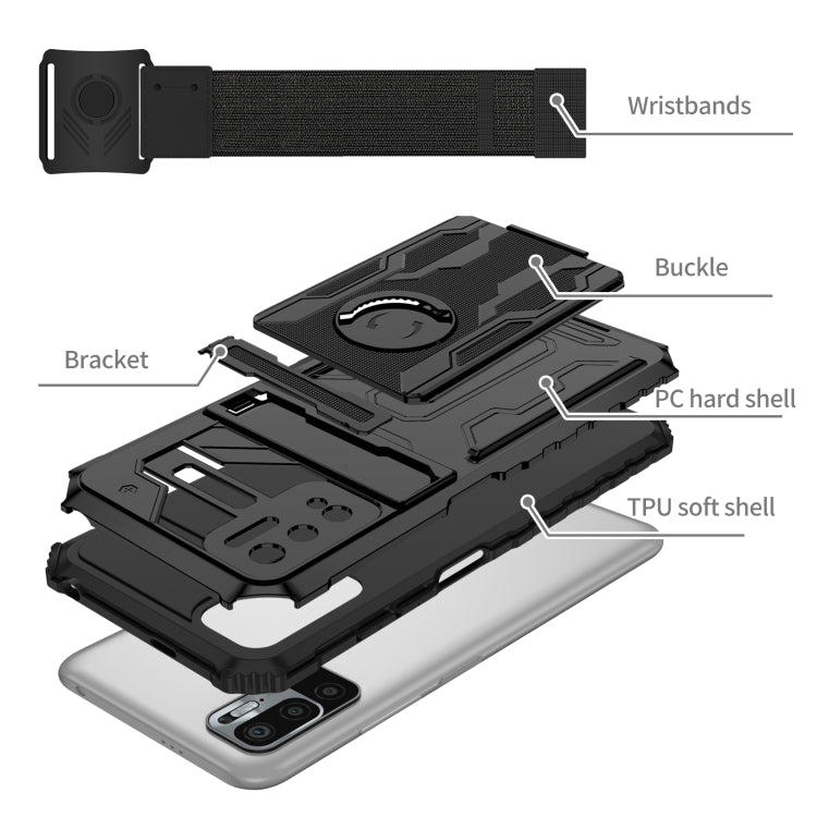 For Xiaomi Redmi Note 10 5G Armor Wristband Phone Case