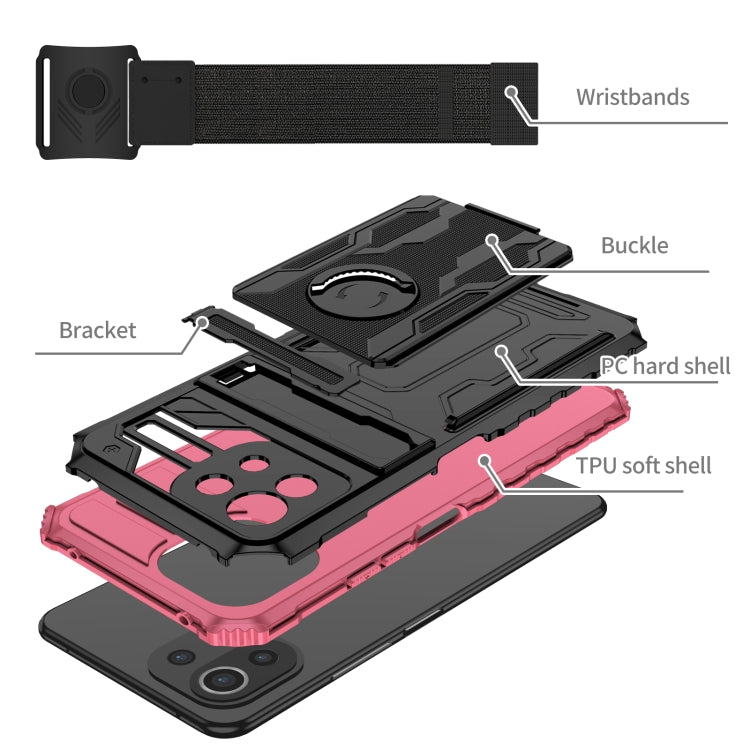 For Xiaomi Mi 11 Lite Armor Wristband Phone Case