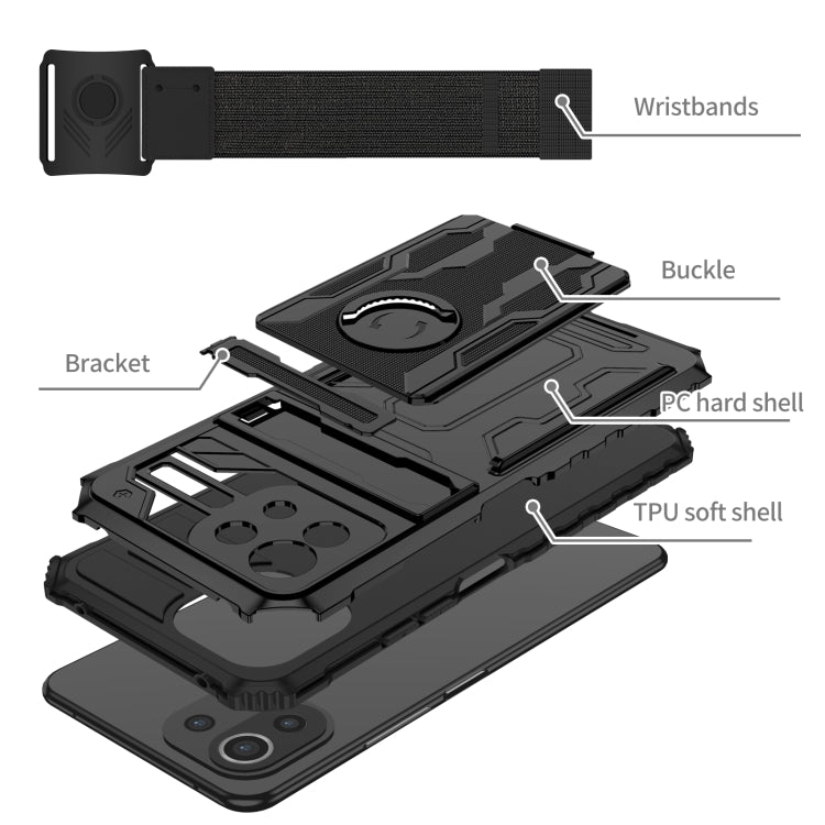 For Xiaomi Mi 11 Lite Armor Wristband Phone Case