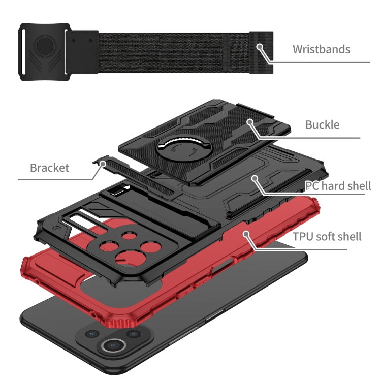 For Xiaomi Mi 11 Lite Armor Wristband Phone Case