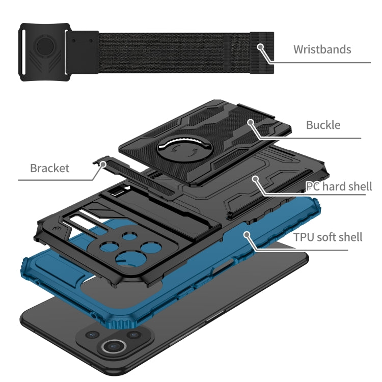 For Xiaomi Mi 11 Lite Armor Wristband Phone Case