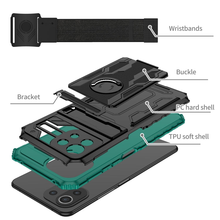 For Xiaomi Mi 11 Lite Armor Wristband Phone Case